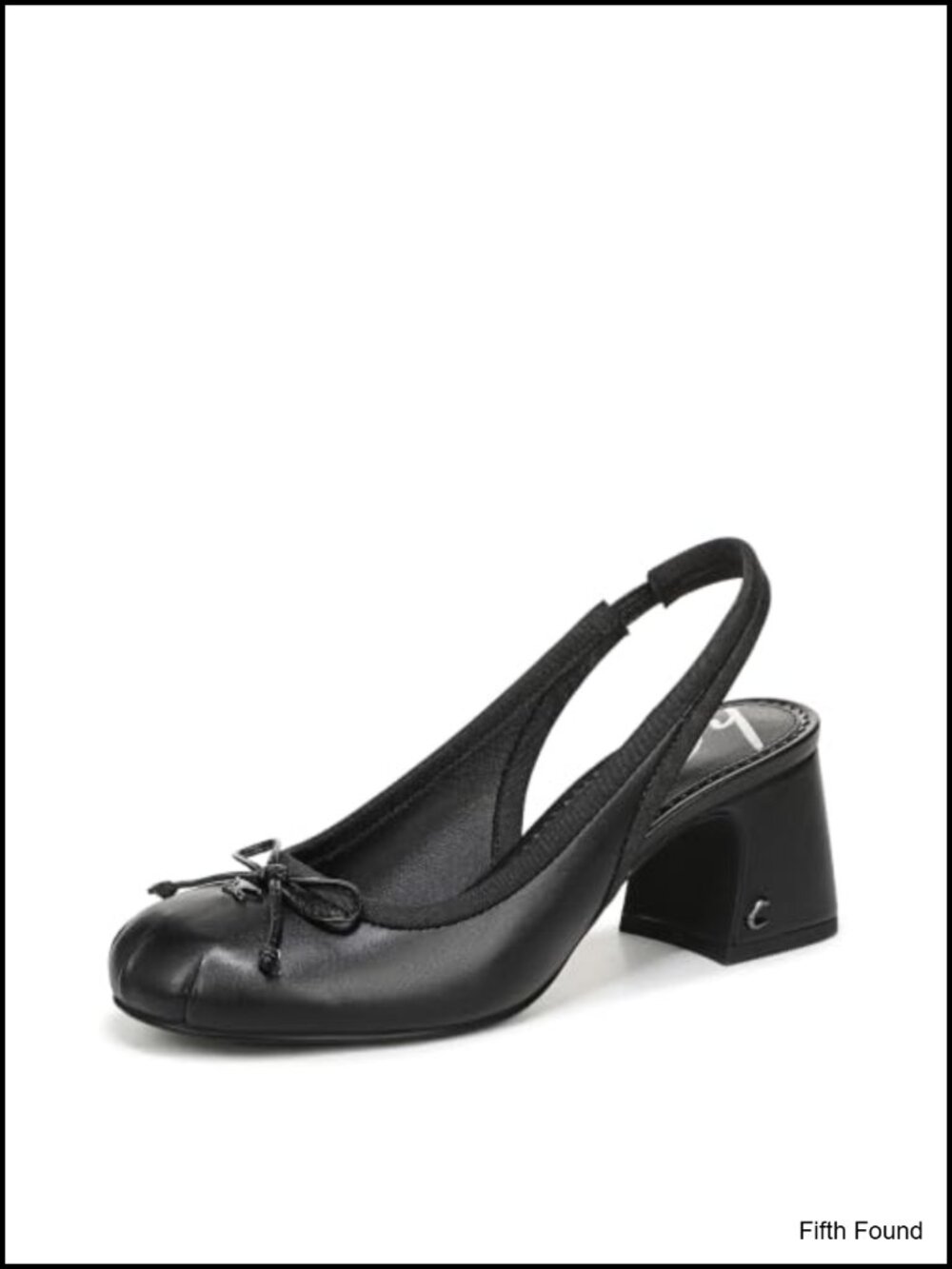 Women's Leather Slingback Stiletto Heel Pump Round Toe Dress Shoe
